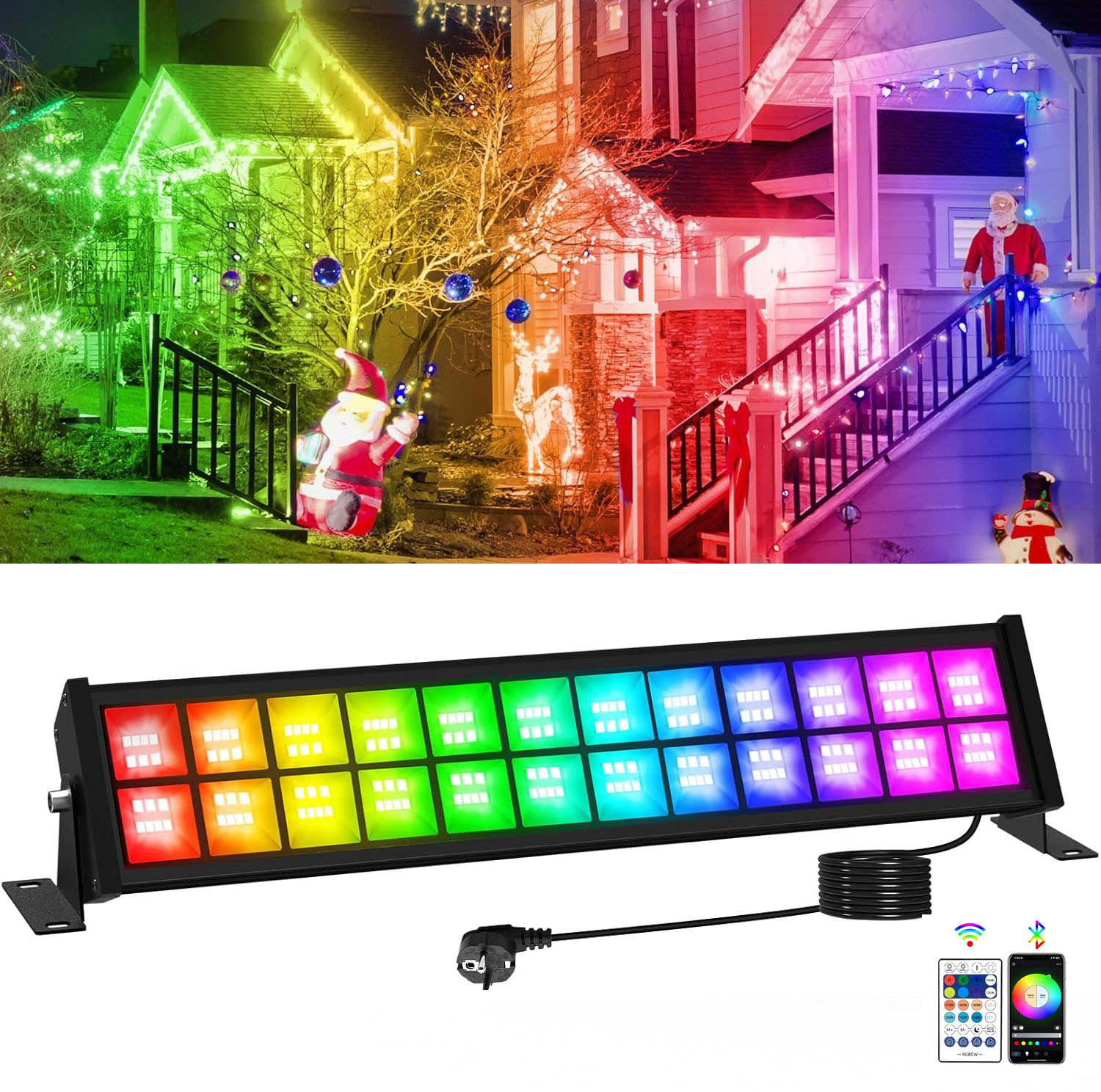 Outdoor Lighting Uk - 50/72 واط RGB LED الكاشف بار