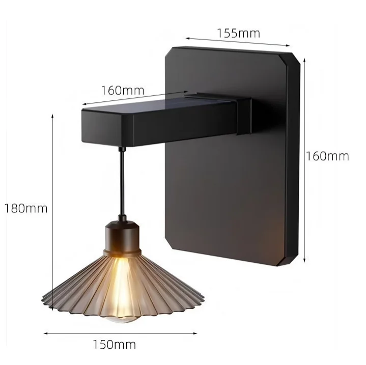 Outdoor Lighting Waterproof - مصباح جداري خارجي يعمل بالطاقة الشمسية،