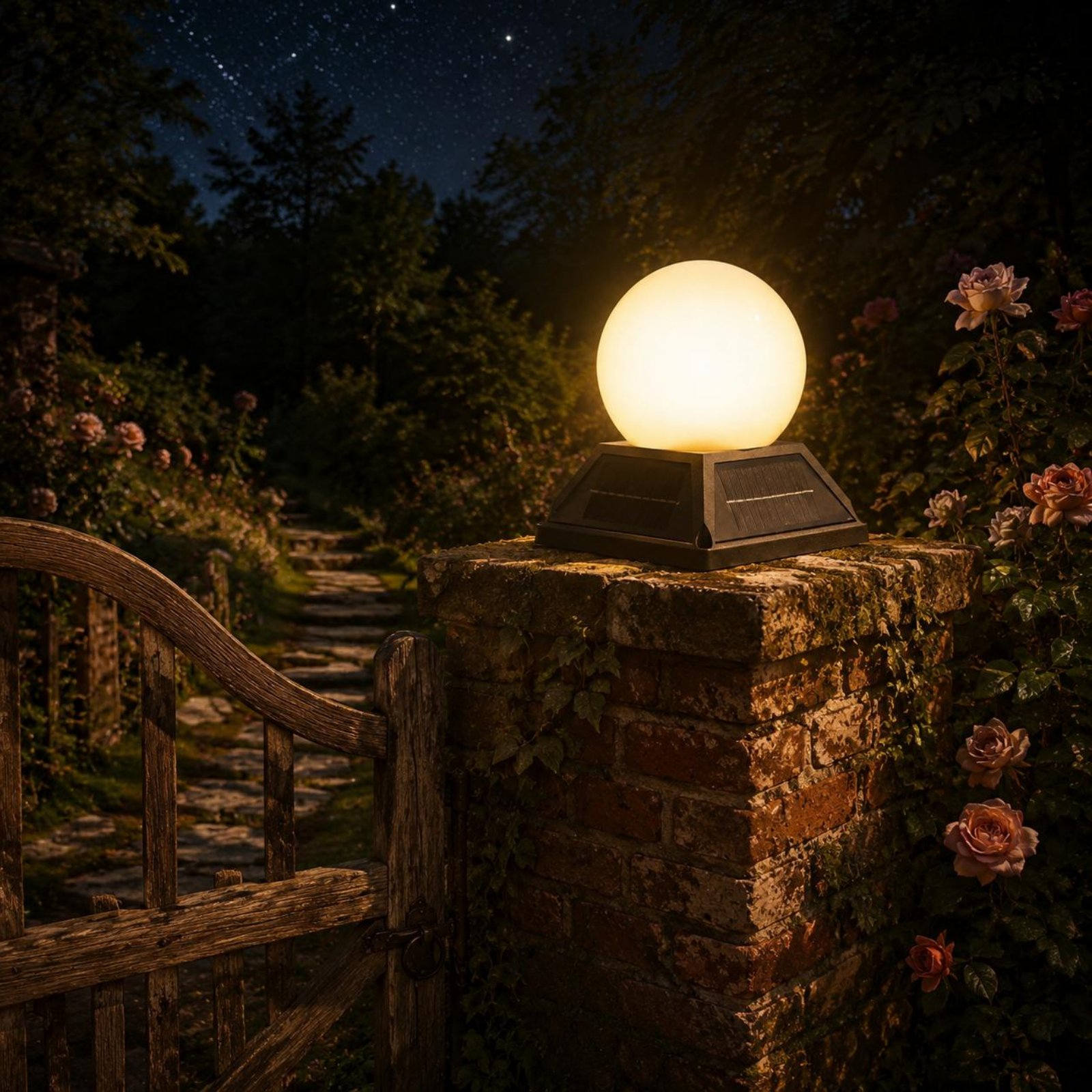 Outdoor Lighting Wireless - مصباح شمسي لغطاء العمود مع وحدة