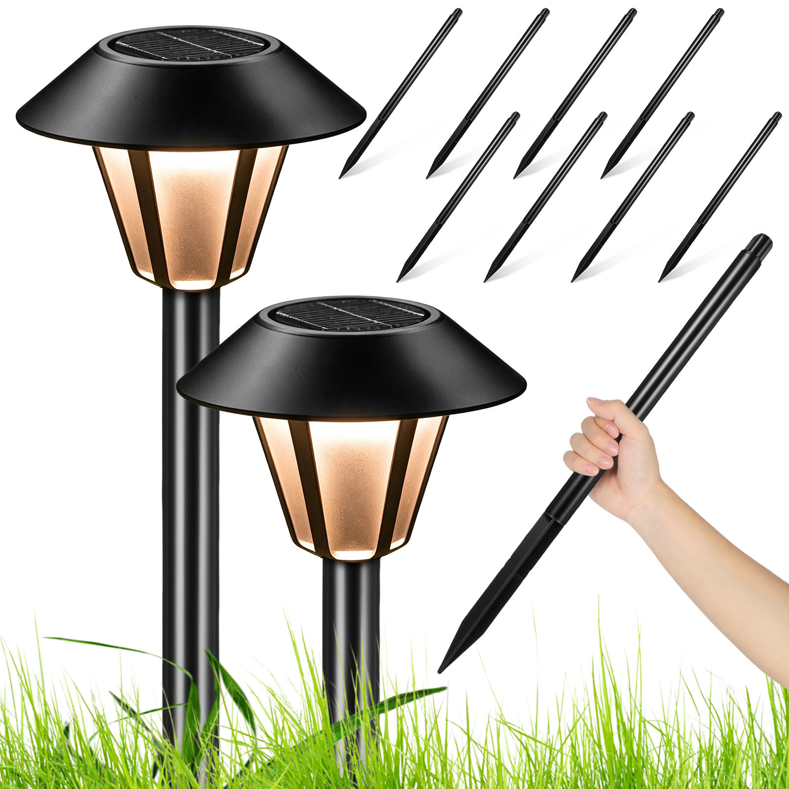 8 قطع من أوتاد الإضاءة الشمسية - مراجعة Outdoor Lighting Pathway وسعره