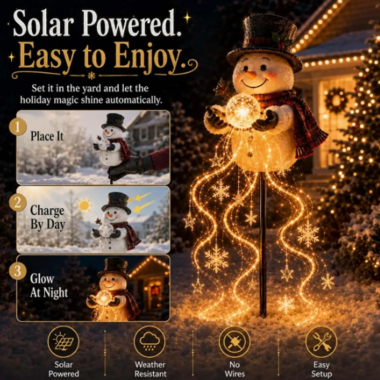 إضاءة LED على شكل رجل الثلج وس - مراجعة Outdoor Lighting Pathway وسعره