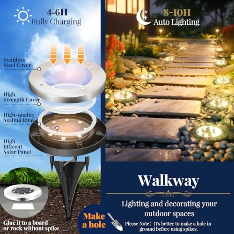 أضواء أرضية تعمل بالطاقة الشمس - مراجعة Outdoor Lighting And Landscape وسعره