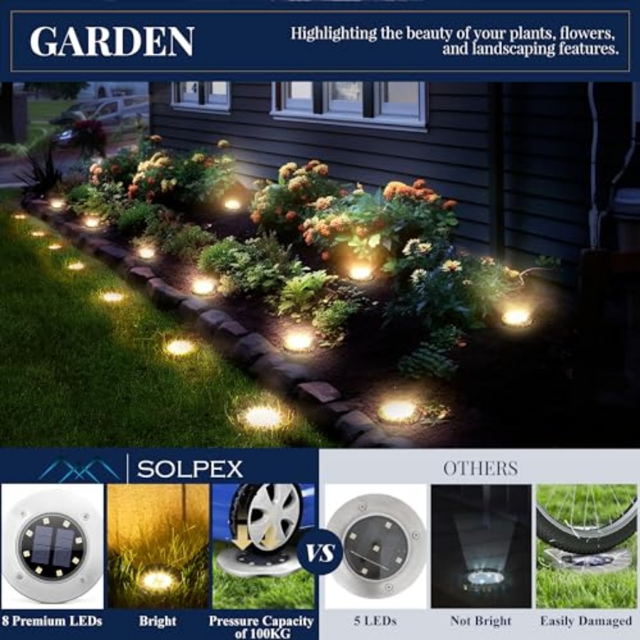 أضواء أرضية تعمل بالطاقة الشمس - مراجعة Outdoor Lighting And Landscape وسعره